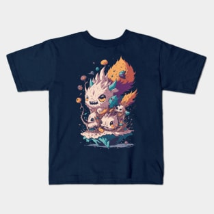 Fierce and Colorful Anime Creatures Kids T-Shirt